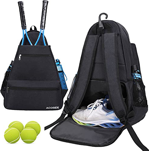 ACOSEN Tennistasche, Tennis-Rucksack – große Tennistaschen für Damen und Herren, für Tennisschläger, Pickleball-Paddel, Badmintonschläger, Squashschläger, Bälle und anderes Zubehör