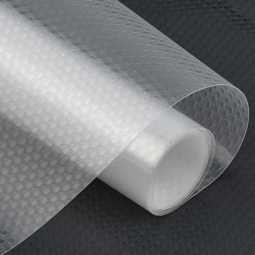 TMBMLPP Schubladenmatte Antirutschmatte 60 x 200cm,EVA Antirutschmatte Schubladen,Zuschneidbar,Waschbar,EVA Kühlschrankmatten für Kühlschran Regale,Schrankpapier Abwaschbar（Transparent）