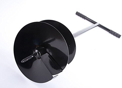 BirnePower Handbohrer Erdbohrer 25 cm Durchmesser, 112 cm Gesamtlänge – Robuster Pflanzbohrer Pfahlbohrer aus legiertem Stahl für Zaunpfähle, Bäume und Sträucher – Rückenschonendes Arbeiten