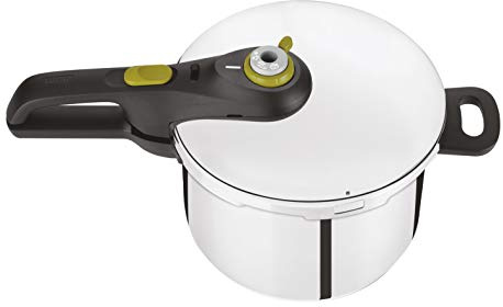 Tefal P2530737 Secure 5 Neo Schnellkochtopf | 6 L | 2-Stufen-Garregler | hochwertiger | Silber/Grün