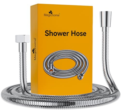 Magichome Duschschlauch 1,5m Edelstahl Brauseschlauch Standard Anschluss | Duschbrause Schlauch 150cm mit Verdrehschutz Flexibler Duschschlauch, Chrom-Silber