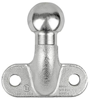 LAS 10639 Anhänger-Kupplungskugel, Anhänger Kugelkopf, mit Flansch, abgewinkelt, bis 3500 kg, silber