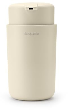 Brabantia - Renew Seifenspender 250 ml - Tropffreier Pumpmechanismus - Einfaches Nachfüllen - Abnehmbare Halterung - Korrosionsbeständig - Stilvolles Accessoire für das Badezimmer - Soft Beige