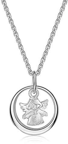 Xaana Taufkette Taufring mit Zirkonia und Engel-Einhänger inkl. Kette 36/38 cm 925er Sterlingsilber AMZ0181