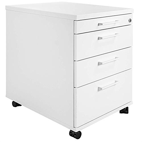 Profi Rollcontainer 60cm tief weiß Rollschrank Büro Container Optima