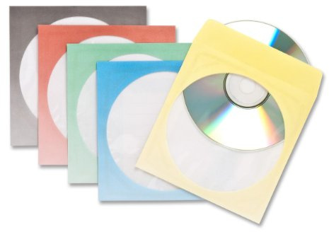 Compucessory CD-Hüllen aus Papier mit Sichtfenster B 126 x H 126 mm 100 Stück farblich sortiert