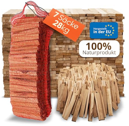 Aleko Parkett Premium 28 kg Brennholz - Anzünder aus Eichenholz, Bio Kaminanzünder, für Grill, Kamin, Ofen - perfekter Grillanzünder, getrocknetes und unbehandeltes Anmachholz