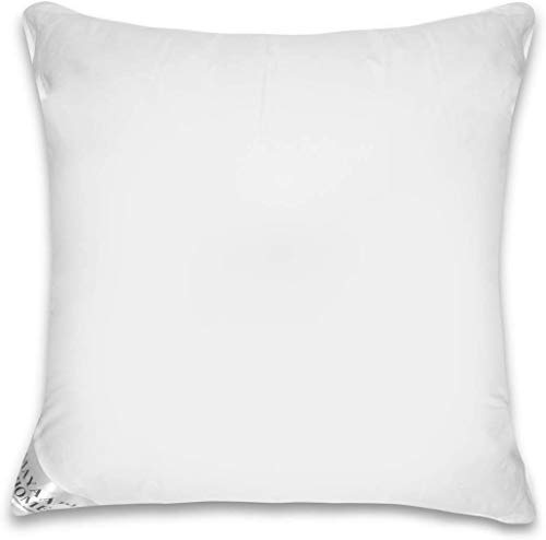 Mayaadi-Home MA16 3 Kammer Kopfkissen 80x80 cm 1600 Gramm Daunenkissen Kissen Gänse Daunen + Federn Bezug 100% Baumwolle Tragetasche Allergiker Europa EU