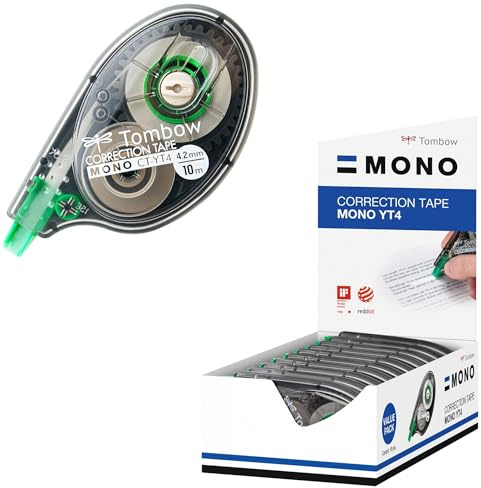 Tombow 315030 CT-YT4-10 Korrekturroller, seitliches Abrollen, 4.2 mm x 10 m, Office Pack a 10 Stück