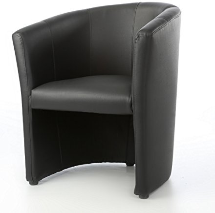 Design Cocktailsessel Sessel Clubsessel Loungesessel Club Möbel Bürosessel Praxismöbel aus Kunstleder,Polsterung, schwarz
