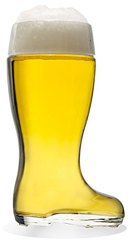 STÖLZLE LAUSITZ Bierstiefel 1 Liter I formschöne Biergläser I spülmaschinenfest I edles bleifreies Kristallglas I sehr bruchresistent I hochwertige Gläser I Stiefel-Glas groß