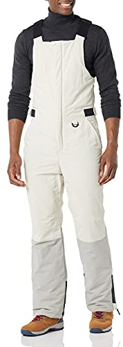 Amazon Essentials Herren Schnee-Latzhose, wasserabweisend, isoliert, Grau/Elfenbein, Farbblock, Größe L