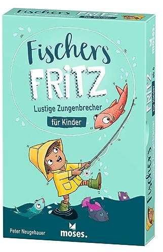 Moses. Fischers Fritz, Zungenbrecher Kartenspiel zur Sprachförderung, Kinderspiel für Grundschüler, witziges Lernspiel ab 6 Jahren und für 2-6 Spieler, Mehrfarbig Illustriert