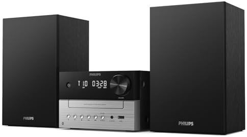 Philips TAM3205M2 HiFi Mikromusik-Anlage, Bluetooth-fähig, CD-Player, USB, Auracast FM Radio, 85% PCR-Material