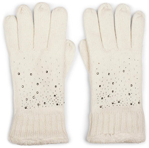 styleBREAKER warme Handschuhe mit Strass und Fleece, Winter Strickhandschuhe, Damen 09010010