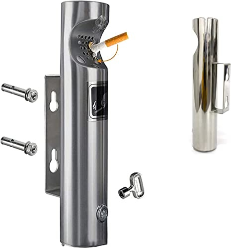 NYKCPJMW Wandaschenbecher Für Draußen, Wand-Aschenbecher Edelstahl Outdoor Zigaretten-Aschenbecher Creative Public Smokeless Outdoor Ash Tray Smoking Receptacles Abschließbar