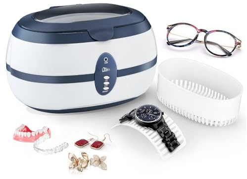 Uten Ultraschallreiniger Ultraschallreinigungsgerät brillenreinigungsgerät 600ml Ultraschallgerät für Brille Schmuck Uhren Zahnprothesen 40,000Hz
