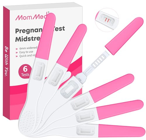 MOMMED 6 X Schwangerschaftstest, Einzeln versiegelte Verpackung Frühtest Schwangerschaft, Frühschwangerschaftstest Empfindlichkeit von 25 mIU, Pregnancy Test, ss, 3 Minuten Schnellerkennung