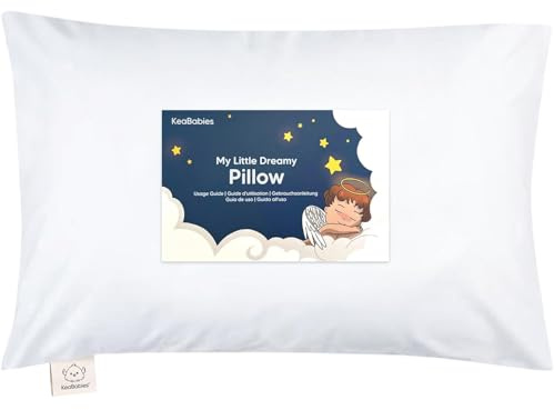 KeaBabies Kopfkissen Kleinkind mit Kissenbezug - Weich Bio Baumwolle Kissen Kinder zum Schlafen - Waschbar Kleinkind Kopfkissen - Kinderkopfkissen für Kleinkinder - Kinderkissen (Soft White)
