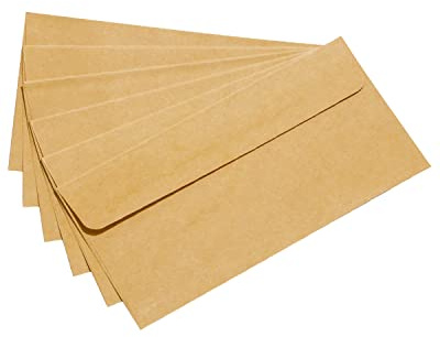 Kraftpapier Umschläge,Briefumschläge (100 Stück) aus vintage Kraftpapier -80 g/m²(DIN DL - 220 x 110 mm)
