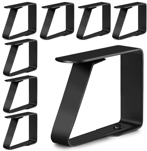 Aongray Tischdeckenklammern Edelstahl 8 Stück Schwarz Tischklammern Stabile Tischdecken Klammern Tischdecke Clips Für Gärten, Restaurants, Familienabende（Für Plattenstärke mit 1–3 cm）