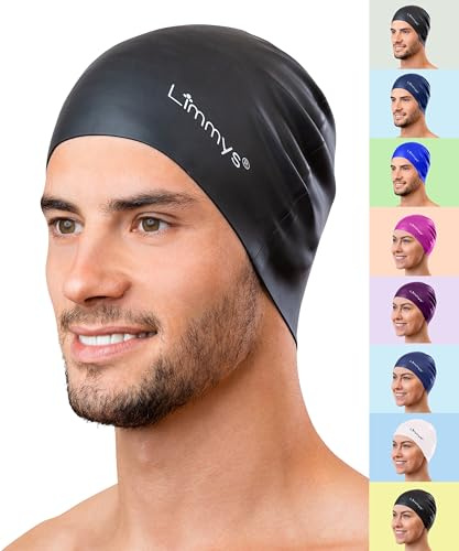 Limmys Silikon Badekappe für Erwachsene – Weiche Stretch Schwimmkappe für Damen & Herren – rutschfeste Passform ohne Druck, chlorbeständig, sicherer Ohrabschluss, langlebiges latexfreies Silikon
