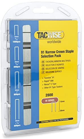 Tacwise 0204 Typ 91/15-30 mm Schmalrückenklammern, 2800 Stück | Auswahlpaket von Verzinkte Klammern
