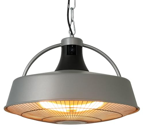 Aktobis Decken-Heizstrahler, Balkonheizer, Zeltheizer WDH-210S (Silbergrau + bis 2.100 Watt + Geringe Blendwirkung)