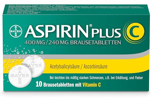 Aspirin Plus C | Erkältungsmittel mit Vitamin C | schnell gegen Kopf-, Hals- und Gliederschmerzen | Nr. 1 Erkältungsmarke | 1x 10 Brausetabletten