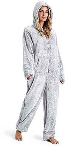 CityComfort Jumpsuit Damen Kuschelig Fleece Einteiler Schlafanzug Onesie Damen S-XL