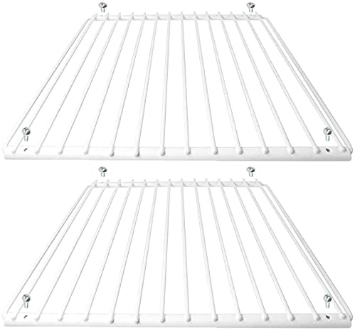 SPARES2GO Universal Einstellbare Verlängerbare Kühlschrank Regal Gefrierschrank Regale (Packung mit 2, Weiß Kunststoff Beschichtetes)