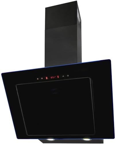 Exquisit KFD 607-2L Kopffreihaube - Dunstabzugshaube 60 cm - Schwarz | 7-fache LED-Farbauswahl - Touch Control Steuerung - 3 Stufen - Abluft & Umluft - Inklusive Metallfettfilter