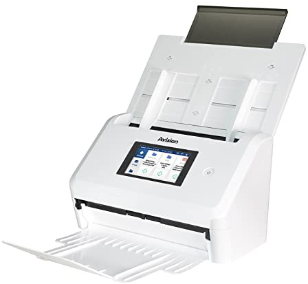 Avision AN335WL Stand-Alone A4 Dokumenten Scanner mit Bildprozessor VM3 I 10 92cm (4 3) Touch Display 40ppm/80ipm 50 Seiten ADF USB 3.2 WLAN Ethernet Scan to USB ISIS/Twain Treiber Weiss