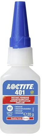 LOCTITE 401, universell einsetzbarer Flüssigkleber, hochfester Kleber für schnelle Reparaturen, schnell härtender Cyanacrylat Sekundenkleber für viele Materialien, 1x20g