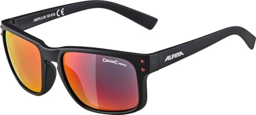 ALPINA KOSMIC - Verspiegelte und Bruchsichere Sonnenbrille Mit 100% UV-Schutz Für Erwachsene, black matt, One Size