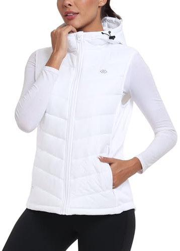 MoFiz Steppweste Damen Daunenweste Ärmellos Übergangsjacke für Outdoor | leicht steppweste damen, warm Ärmellos weste mit kapuze für wandern