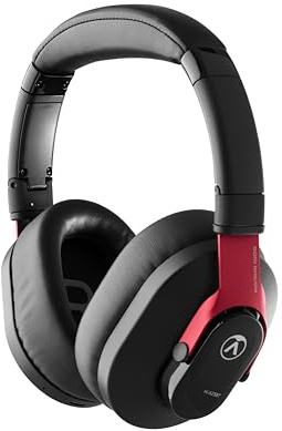 Austrian Audio Hi-X25BT kabellose Bluetooth Kopfhörer, Schwarz/Rot | Ohrumschließendes Design, Memory-Foam-Ohrpolster, Touch Control, 30 Std. Akkulaufzeit, USB-C- und Klinken-Anschluss