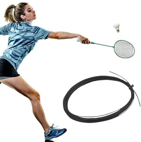 Badminton-Saite, 0,7 mm/22 GA, hohe Flexibilität, Badminton-Saite, Nylondraht, 10 m, Starke Widerstandsfähigkeit, helle Farbe, Schlägersaite für Sport