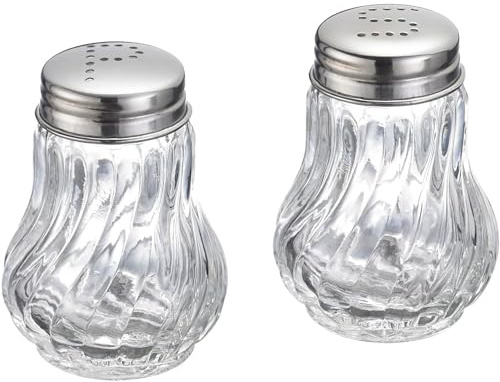 Westmark Salz- und Pfefferstreuer-Set, 2-tlg., Fassungsvermögen: je 50 ml, Glas/Rostfreier Edelstahl, Berlin, Silber/Transparent, 65362270