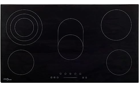 vidaXL Glaskeramikkochfeld mit 5 Zonen Touch-Bedienfeld Kindersicherung Elektrisch Domino Kochfeld Einbaukochfeld Kochplatte 77cm 8500W