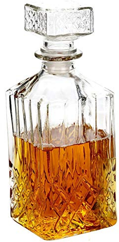 Klassische Glas-Karaffe ca. 900 ml für Whiskey Cognac Brandy Likör, Durchsichtig