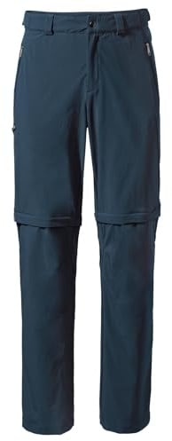 VAUDE Wanderhose Herren Farley Stretch T-Zip Pants III - Wasserabweisende Herren Wanderhose Zip Off, atmungsaktive Trekkinghose mit Hosenbund - Dark sea, 50-Long
