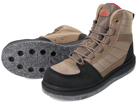 Kylebooker Men's Fishing Hunting Wading Boots Lightweight Anti-Slip Waders Shoes(Felt,EU 45)