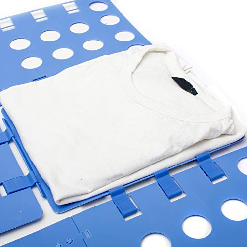 GOODS+GADGETS Profi Wäschefalter 3. Generation Wäschefaltbrett Hemdenfalter Wäsche Faltbrett Falthilfe (Blau)