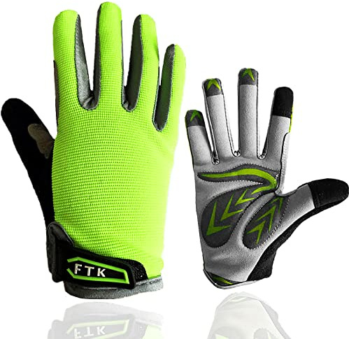 FINGER TEN Fahrradhandschuhe Kinder MTB Fahrrad Handschuhe Freizeit Vollfigner Sport Radhandschuhe mit Gel rutschfest Wert 1 Paar, Radsport Skatehandschuhe für Sommer Jungen Mädchen 2-11 Jahre