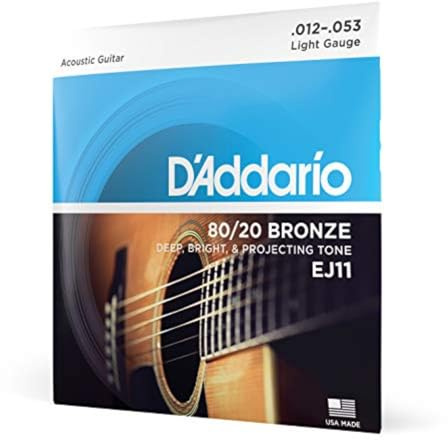 D'Addario EJ11 80/20 Bronze Akustikgitarrensaiten, Light, 12-53