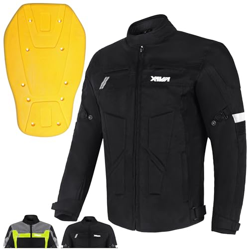 XAVIA GALE Herren-motorradjacke – Wasserdichte Und Belüftete Motorradjacke Mit Schutzstufe 2 | Für Alle Jahreszeiten (XL, Schwarz)