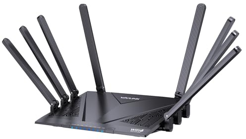 WAVLINK AX6000 WiFi 6 Router | 5952 Mbit/s (4804+1148) | 8×5dBi Antennen | 2,5G WAN Port | Gaming & 4K Streaming | Mesh-fähig | WPA3 | OpenVPN/WireGuard | Elternkontrolle | Deutsche App