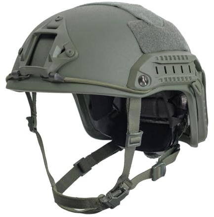 Fast NIJ IIIA UHMW-PE Taktischer Helm Schutzhelm für Herren – Leichte Helm in Militärgrün mit OCC-DIAL-Aufhängung im Wendy-Stil, verstellbare Passform für Kopfumfang 55–62 cm