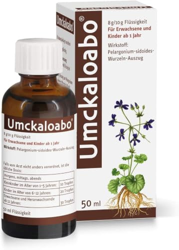 Umckaloabo Tropfen bei akuter Bronchitis 50 ml, rein pflanzlicher Stoff | Wirkt gegen die Ursache des Infekts & bekämpft Erreger, lindert Symptome wie Reizhusten & beschleunigt Heilung, verträglich